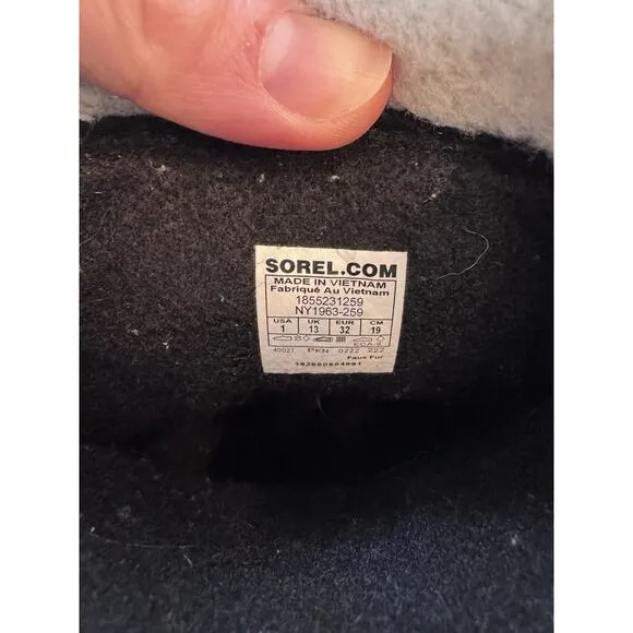 Sorel Kids Yoot Pac Nylon Waterproof Winter Snow Boots Size 1