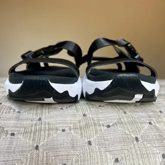 Sorel Kinetic Impact Black &amp; White Slingback Comfort Sandal Shoes Women US 7.5