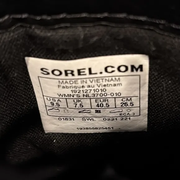 Sorel Lennox Lace Black Leather Ankle Boots