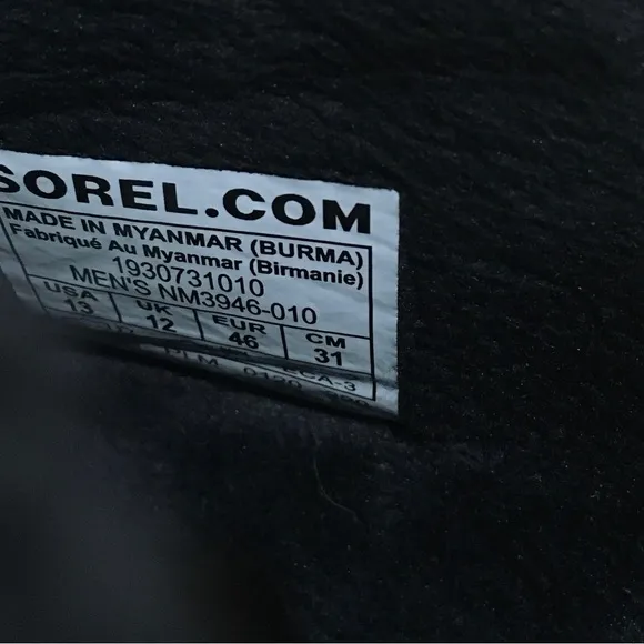 Sorel Manawan ll Men's Black Quilted Slip-On Shoes 13