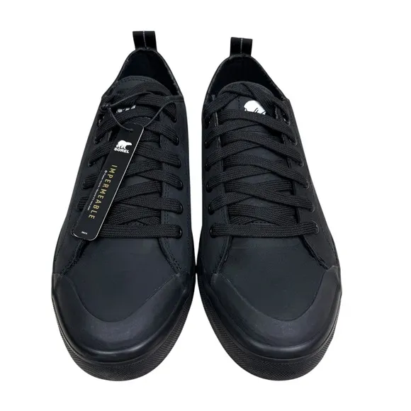 SOREL Men Metro II Sneakers Waterproof Lace Up Low Top Black Sea Salt Size 8.5