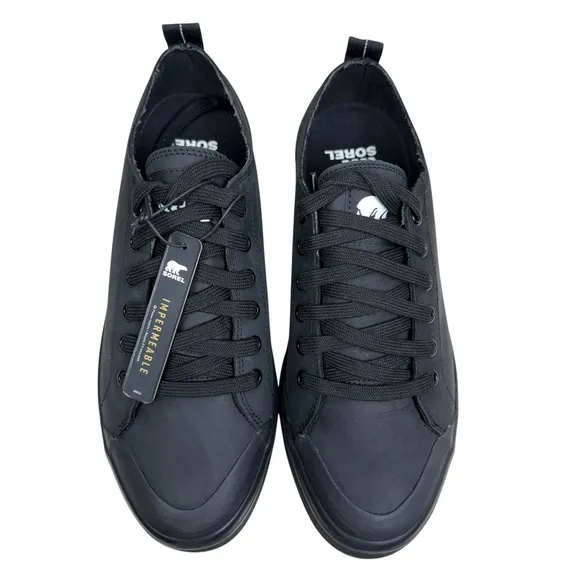 SOREL Men Metro II Sneakers Waterproof Lace Up Low Top Black Sea Salt Size 8.5