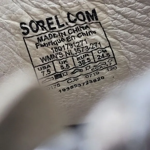 Sorel Nadia Tan Leather Womens Bootie Shoes Size 7.5