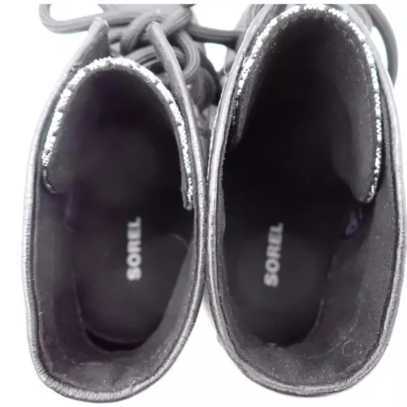 Sorel PDX Lexie 1964 Premium Wedge Heel Bootie Gray Silver Black Size 7