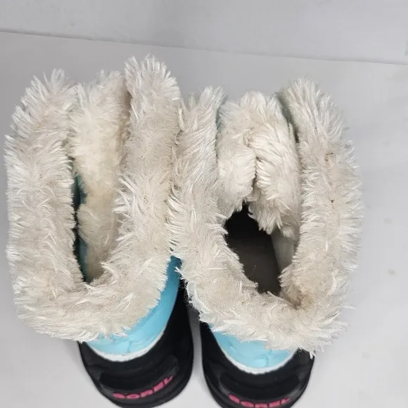 Sorel Snow Commander Winter Boots Ocean Surf/Cactus Pink Little Girls  Size 11