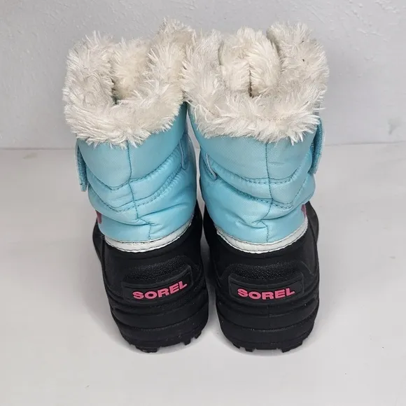 Sorel Snow Commander Winter Boots Ocean Surf/Cactus Pink Little Girls  Size 11