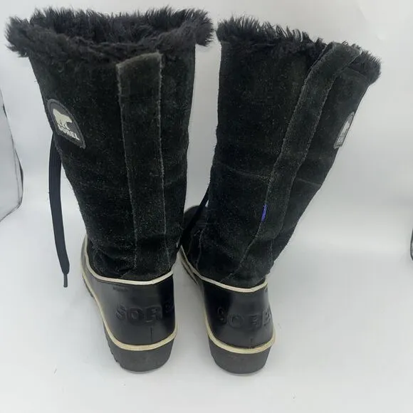 SOREL Tivoli High II Leather NL 2093-010 Black Waterproof Snow Boots Size 7 Used