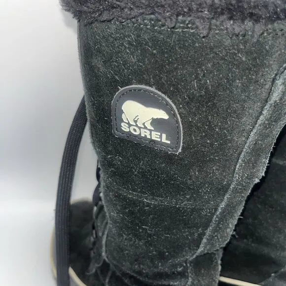 SOREL Tivoli High II Leather NL 2093-010 Black Waterproof Snow Boots Size 7 Used