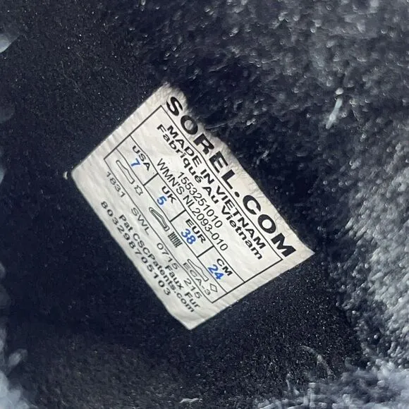 SOREL Tivoli High II Leather NL 2093-010 Black Waterproof Snow Boots Size 7 Used