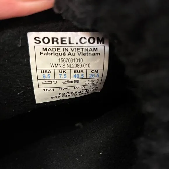 Sorel Tivoli Ii Black Suede Fur Trim Winter Boots Sz 9.5