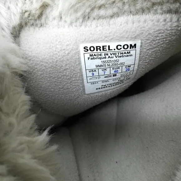 Sorel Tivoli IV Gray Suede Winter Faux Fur Snow Boots Size 9 Rubber Calf Snow