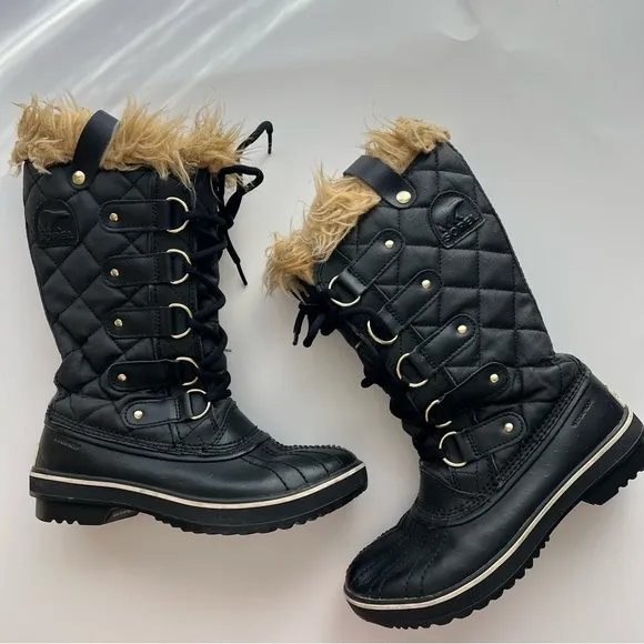 SOREL TOFINO BLACK TALL SNOW COMMUTER BOOTS SIZE 5