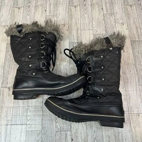 Sorel Tofino II Lace Up Black Winter‎ Snow Boots Women’s Size 8 Waterproof