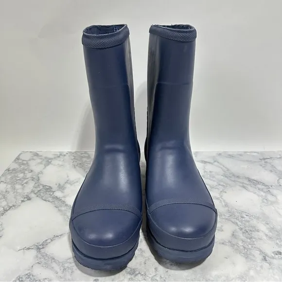 Sorel Women's Joan Rain Short matte blue mid calf water Boots size 10