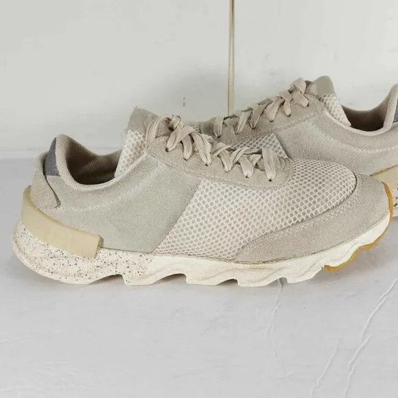 SOREL Women's Kinetic Lite US 9 White Cream Lace Up Fashion Sneaker Shoes