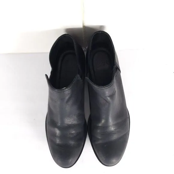 Sorel Women's Lolla US 8 Black Leather Cut-Out Ankle Booties Boots