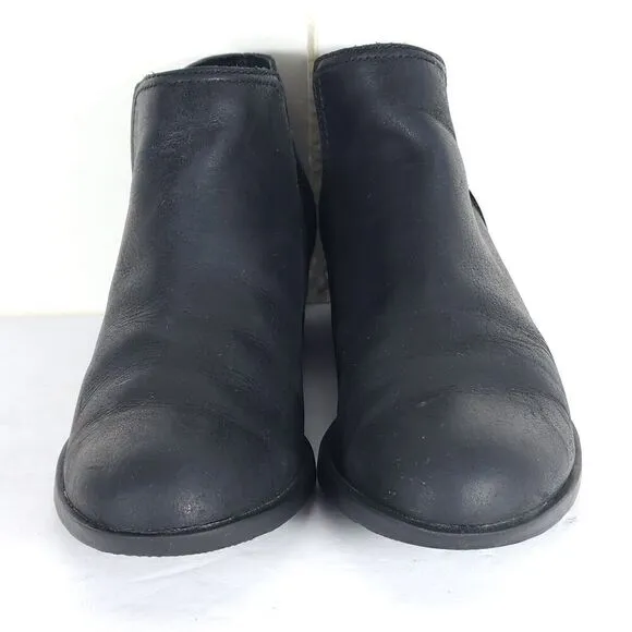 Sorel Women's Lolla US 8 Black Leather Cut-Out Ankle Booties Boots
