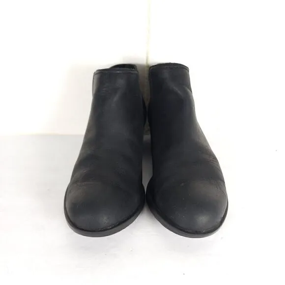 Sorel Women's Lolla US 8 Black Leather Cut-Out Ankle Booties Boots