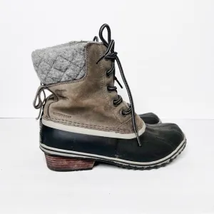 Sorel Women's Slimpack II Lace Size 7 Tan Gray Women’s Snow Winter Boots
