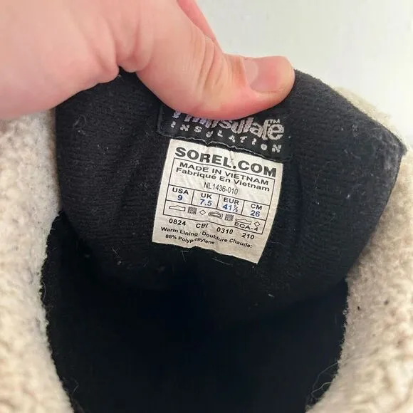 Sorel tall winter rubber snow boots size 9