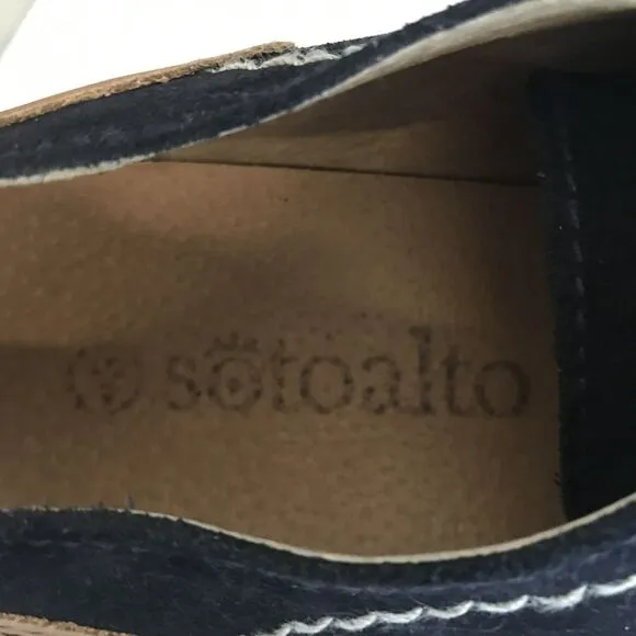 Sotoalto Navy Colorblock Suede Leather Oxford  Lace Up Shoes Men's EU 43 US 10