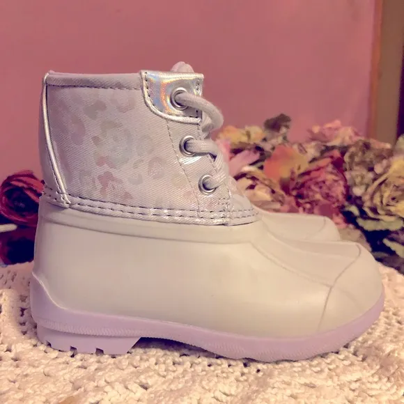 Sperry Gray and Purple Rain &amp; Snow Boots with Waterproof Design