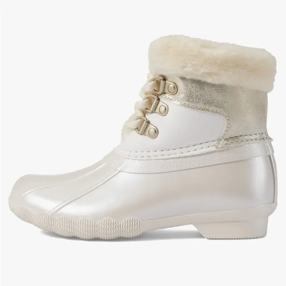 Sperry Saltwater Alpine Duck Boot in Cream White Child Size 2