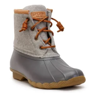 Sperry Womens Saltwater Wool Embossed Duck Boot in Grey size 9.5 Outdoor Snow
