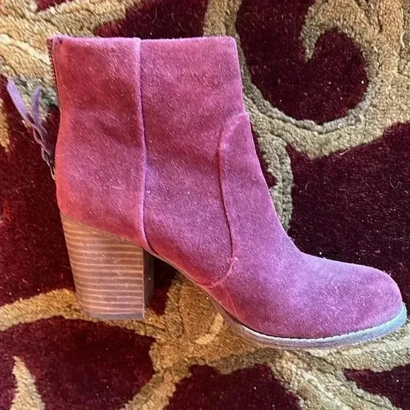 Splendid Women’s Burgundy Suede Leather Booties Boots Shoes Size 7.5