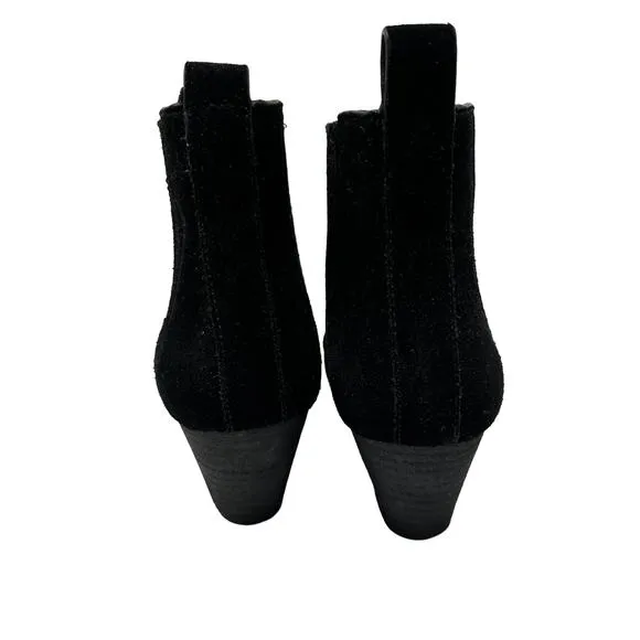 Splendid Women's Size 7.5 Suede Chelsea Ankle Booties Boots Almond Toe