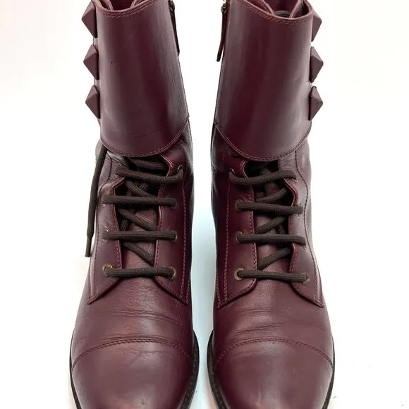 🌷❤️‍🔥SPRING SALE 🔥 FINAL PRICE🌷💥Valentino Garavani Burgundy Plum Boots 39
