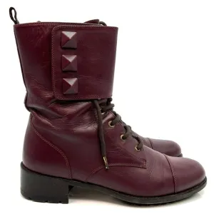 🌷❤️‍🔥SPRING SALE 🔥 FINAL PRICE🌷💥Valentino Garavani Burgundy Plum Boots 39