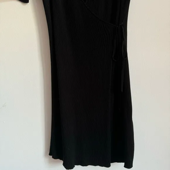 St. Agni Anais Wrap Dress In Black XL