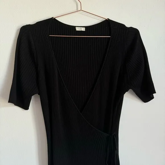 St. Agni Anais Wrap Dress In Black XL