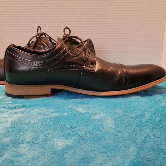 Stacy Adams Dickinson Cap Toe Oxford Memory Foam‎ Mens 12 Black Leather