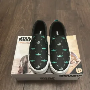 Star Wars The Mandalorian Kids Slip-On Shoes - Black and Green