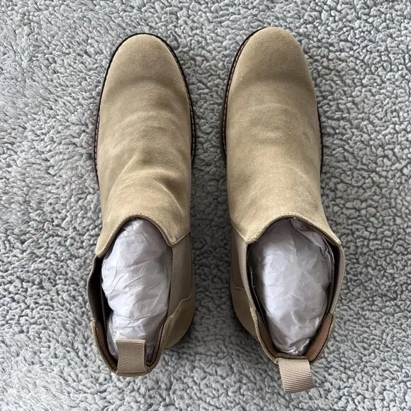 Steve Madden Men Highline Chelsea Boot Size 13 Sand Suede 100% Leather Shoes NEW