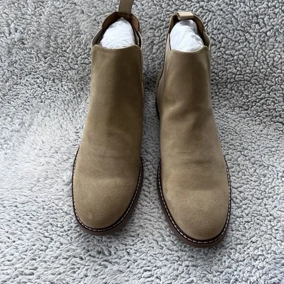 Steve Madden Men Highline Chelsea Boot Size 13 Sand Suede 100% Leather Shoes NEW