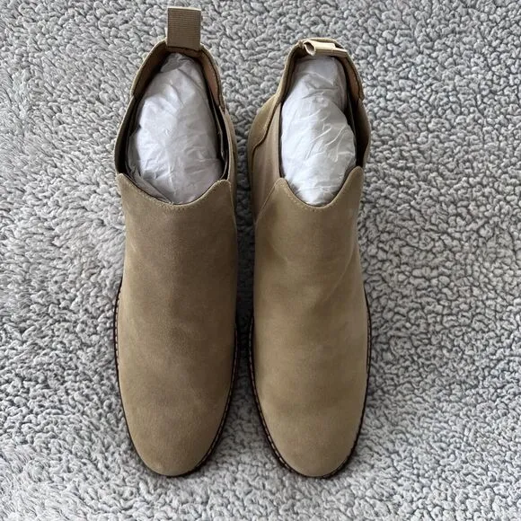 Steve Madden Men Highline Chelsea Boot Size 13 Sand Suede 100% Leather Shoes NEW