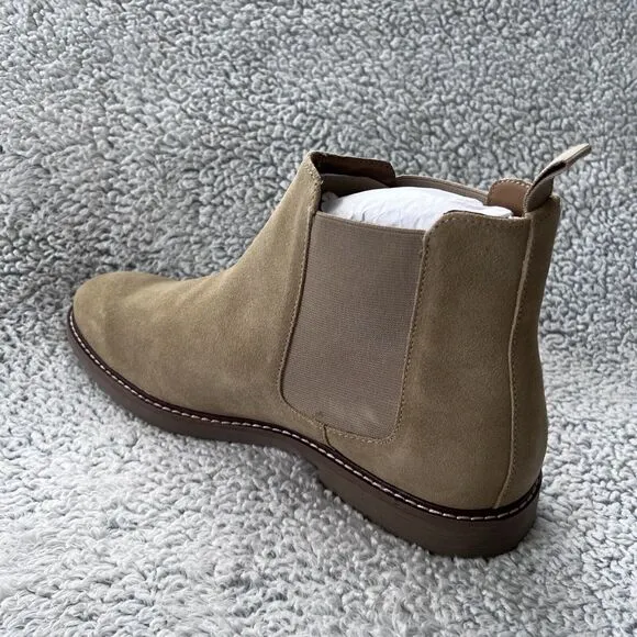 Steve Madden Men Highline Chelsea Boot Size 13 Sand Suede 100% Leather Shoes NEW