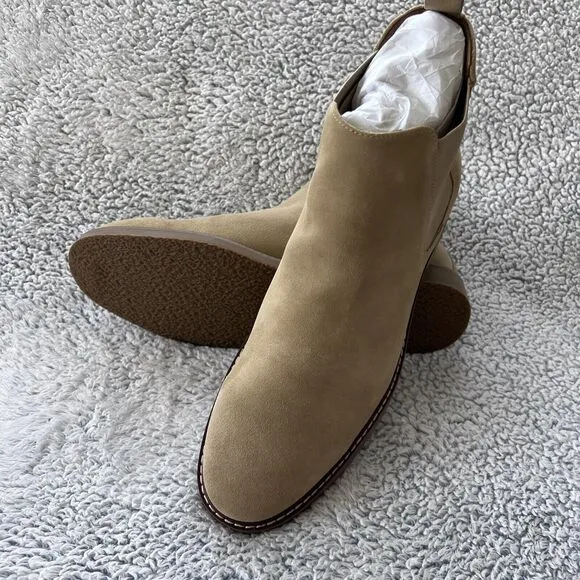 Steve Madden Men Highline Chelsea Boot Size 13 Sand Suede 100% Leather Shoes NEW