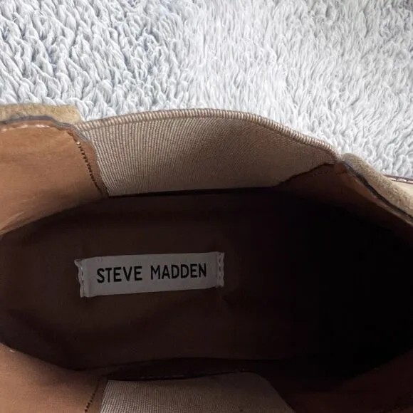 Steve Madden Men Highline Chelsea Boot Size 13 Sand Suede 100% Leather Shoes NEW