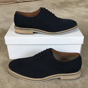 STEVE MADDEN Men's Navy Suede Oxford Dress Shoes