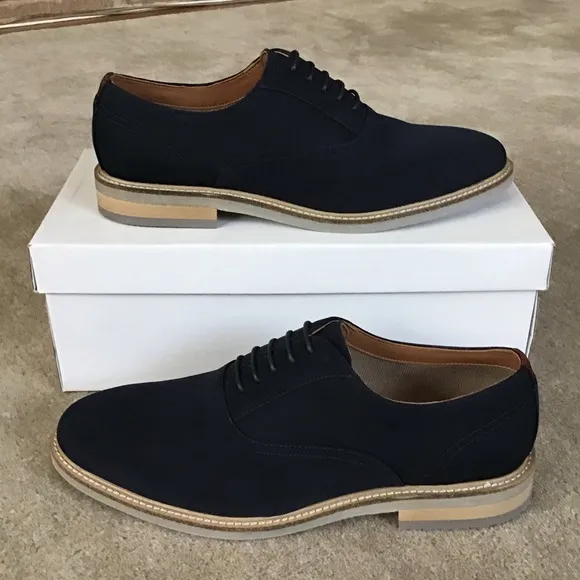 STEVE MADDEN Men's Navy Suede Oxford Dress Shoes