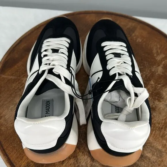 Steve Madden Shoes Wm 9 Black White Fashion Jogger Sneakers