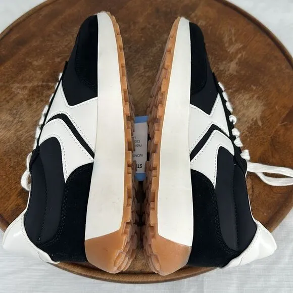 Steve Madden Shoes Wm 9 Black White Fashion Jogger Sneakers