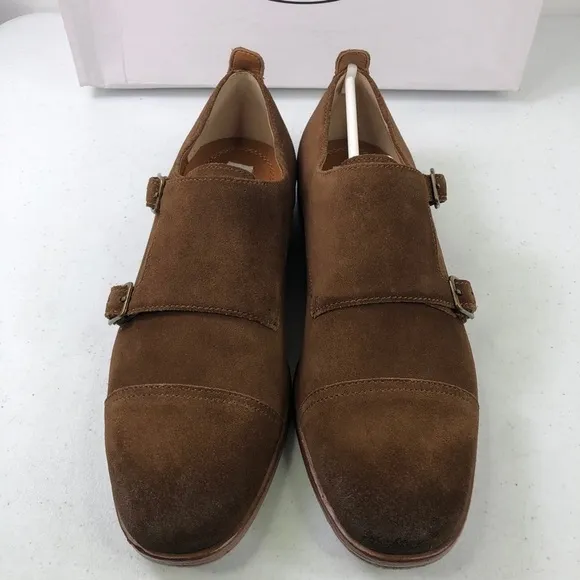 STEVE Madden Tan Suede Monk Strap Leather Shoes