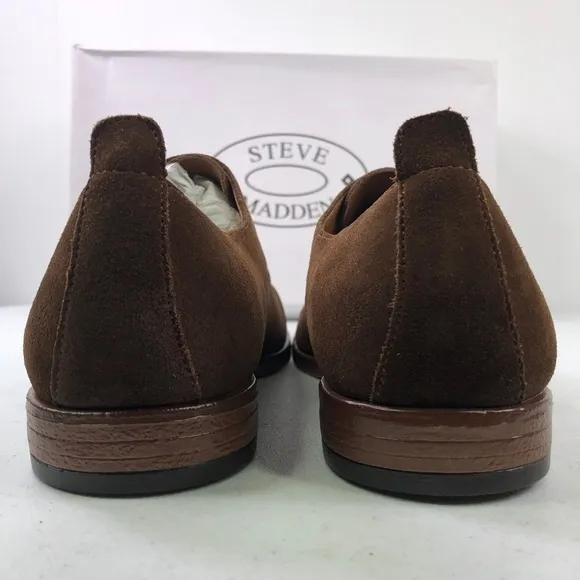 STEVE Madden Tan Suede Monk Strap Leather Shoes