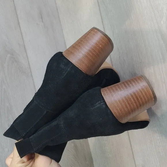 Steve Madden Women Hipster Suede Ankle Heels shoes boots sz 9B