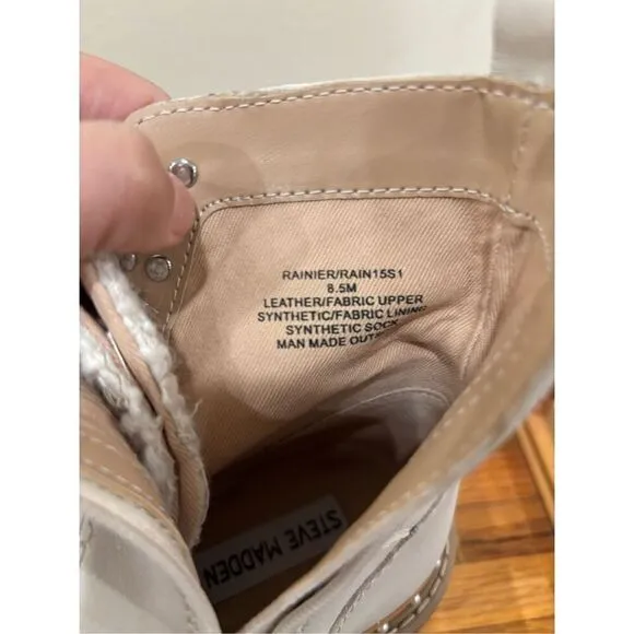 Steve Madden Women's Cream Rainier Ankle Boots Size 8.5M NWOT